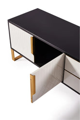 Amal Ribbed Furniture Range - Black, White & Gold